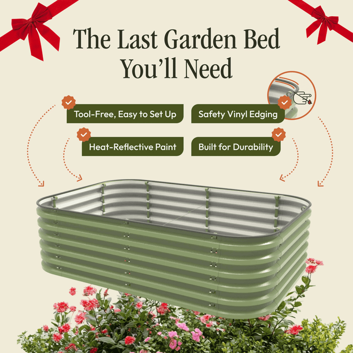 17" Tall 6 In 1 "No Tools Needed" Premium Metal Raised Garden Bed Kit