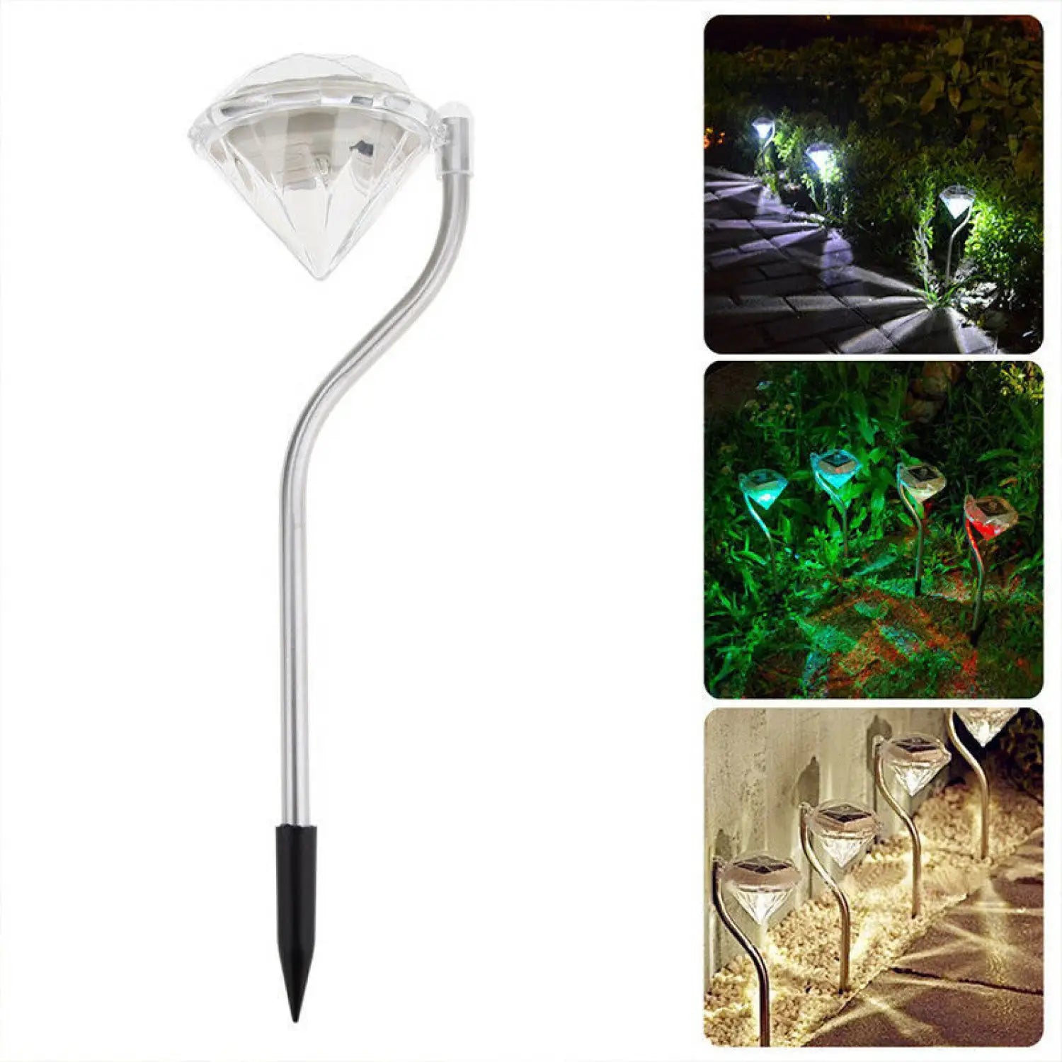 Diamond-Shaped Solar Garden Path Light