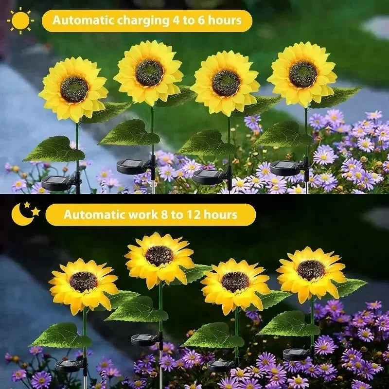 DecorBites™ Sunflower Solar Garden Lights for Outdoor Decor