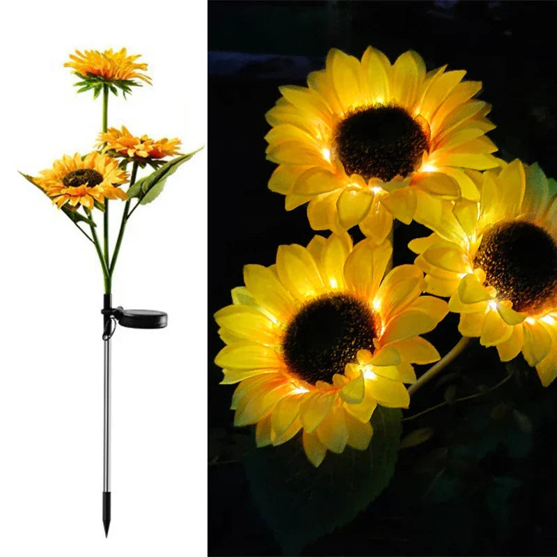 DecorBites™ Sunflower Solar Garden Lights for Outdoor Decor